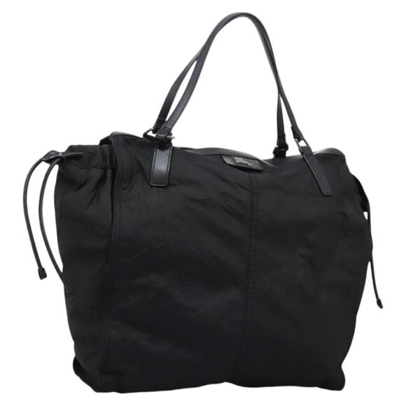 BURBERRY Nova Check Tote Bag Nylon Black Silver Auth ep7664 - Picture 1 of 16